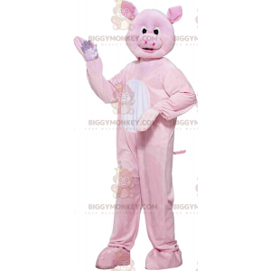 Disfraz de mascota gigante Pink Pig BIGGYMONKEY™, totalmente