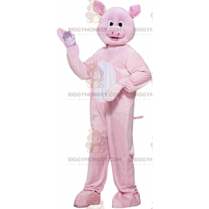 Traje de mascote gigante de porco rosa BIGGYMONKEY™, totalmente