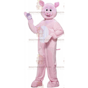 Traje de mascote gigante de porco rosa BIGGYMONKEY™, totalmente