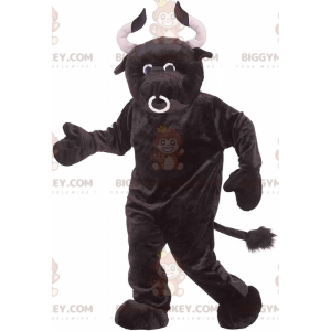 Traje de mascote BIGGYMONKEY™ de touro com grandes chifres