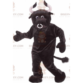 BIGGYMONKEY™ maskotkostume af tyr med store horn, bondedragt -