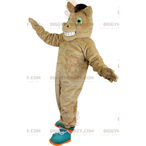 Brown horse BIGGYMONKEY™ mascot costume, equestrian center