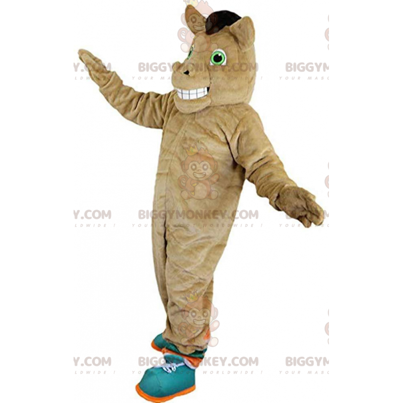 Costume da mascotte cavallo marrone BIGGYMONKEY™, costume da