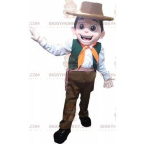 BIGGYMONKEY™ Mascot Costume Farmer, Peasant, Smiling Farmer