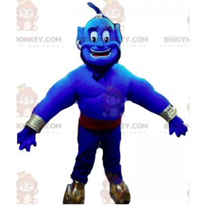 Genie BIGGYMONKEY™ mascottekostuum, beroemd blauw personage in