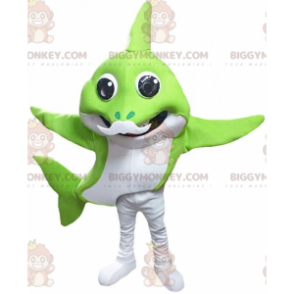 BIGGYMONKEY™ Costume da mascotte Squalo verde e bianco con