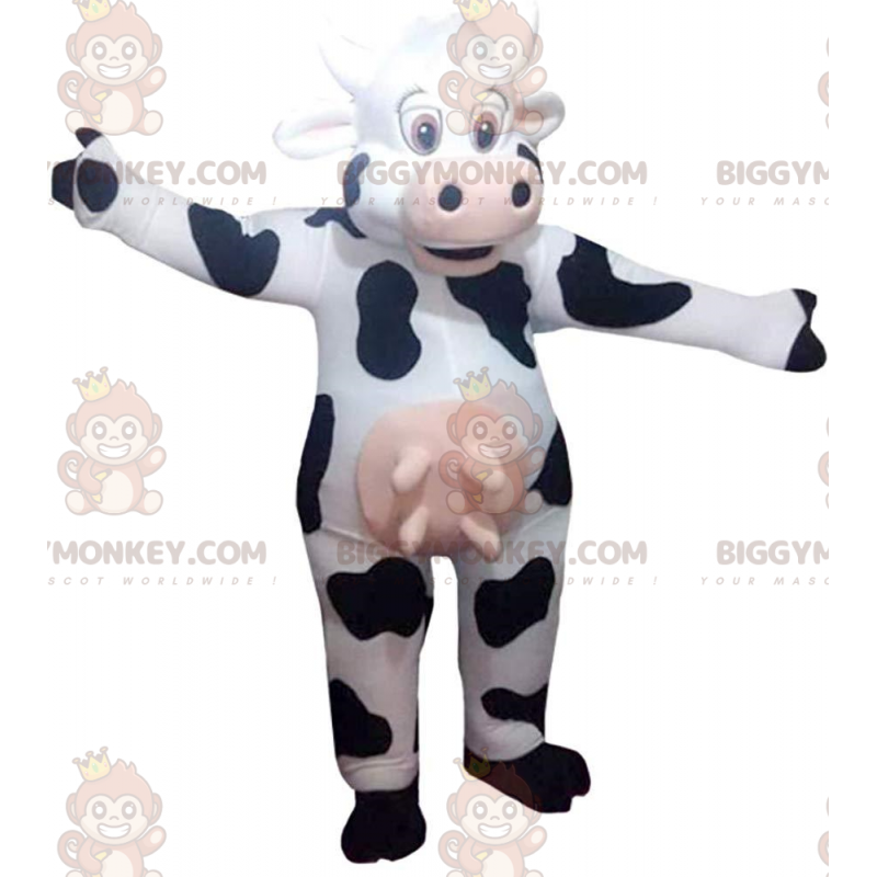 Costume da mascotte BIGGYMONKEY™ da mucca bianca e nera