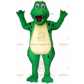 Costume de mascotte BIGGYMONKEY™ de crocodile vert et jaune