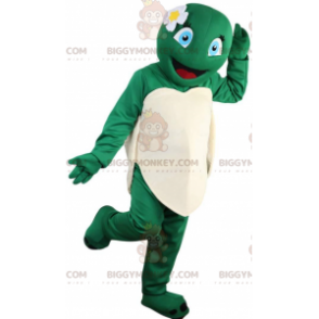 BIGGYMONKEY™ maskotkostume af kvindelig og smilende skildpadde