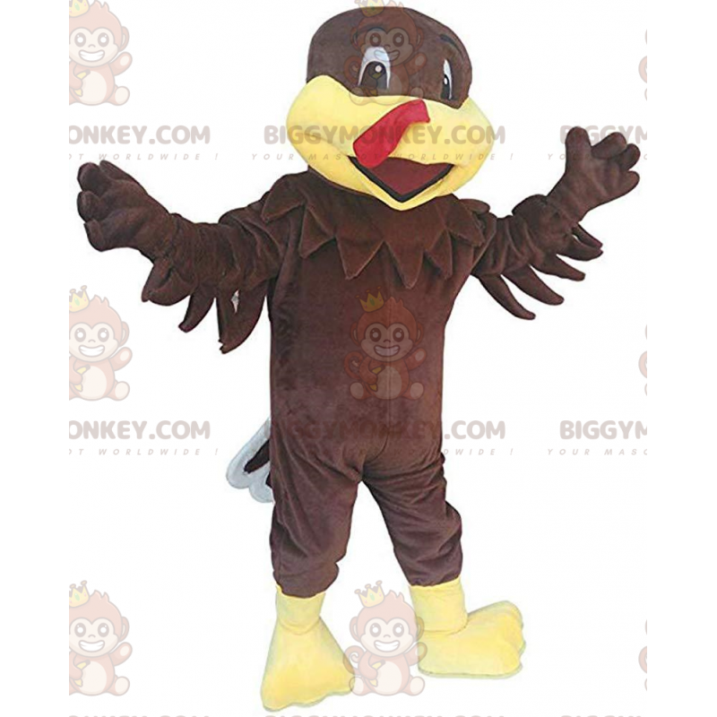 Brown and yellow turkey BIGGYMONKEY™ mascot costume, farm