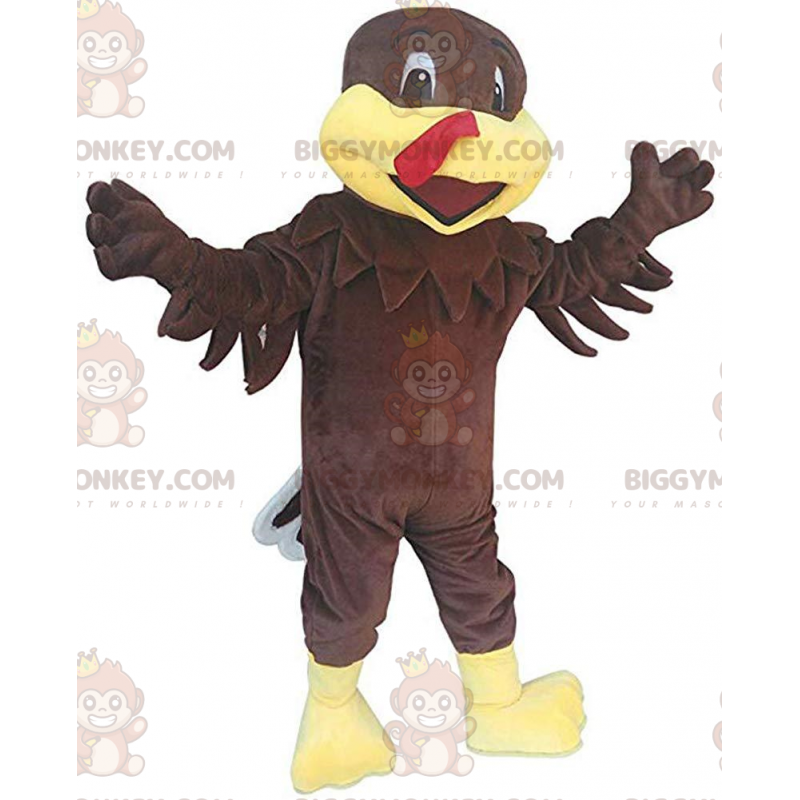 Costume de mascotte BIGGYMONKEY™ de dinde marron et jaune