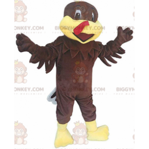 Costume de mascotte BIGGYMONKEY™ de dinde marron et jaune