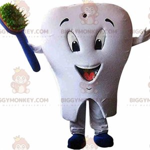 Costume da mascotte BIGGYMONKEY™ con dente bianco gigante