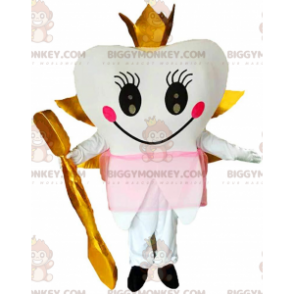 Winged Tooth BIGGYMONKEY™ Mascot Costume with Gold Crown and