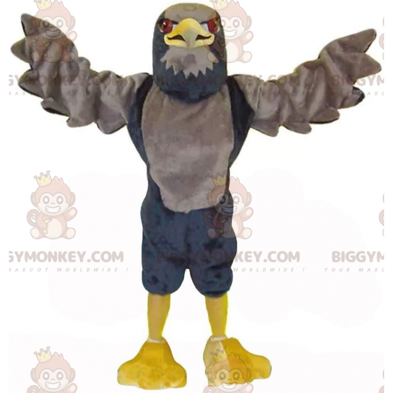 Costume mascotte BIGGYMONKEY™ aquila marrone e nera, costume