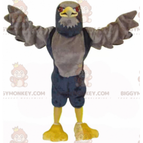 Costume mascotte BIGGYMONKEY™ aquila marrone e nera, costume