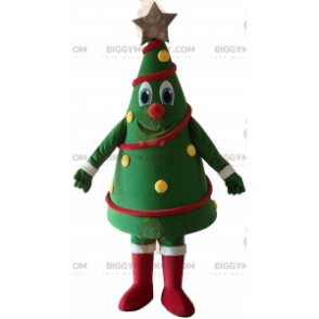 Decorated smiling Christmas tree BIGGYMONKEY™ mascot costume