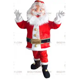 BIGGYMONKEY™ Mascot Costume Bearded and Jovial Santa Claus in