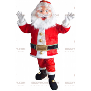 BIGGYMONKEY™ Mascot Costume Bearded and Jovial Santa Claus in
