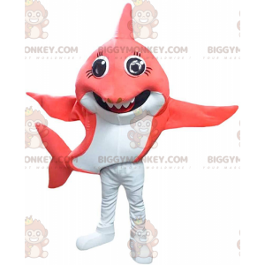 Traje de mascote de tubarão vermelho e branco BIGGYMONKEY™