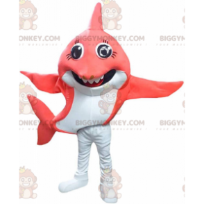 Czerwony i biały rekin Kostium maskotki BIGGYMONKEY™, kostium