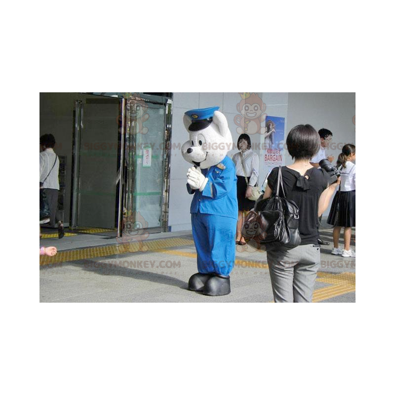 BIGGYMONKEY™ Polar Bear Mascot Costume In Police Uniform -