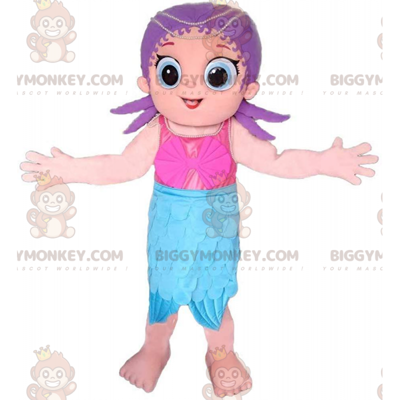 Mermaid BIGGYMONKEY™ maskottiasu, tahitilainen, juhlapuku -