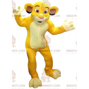 Traje de mascote BIGGYMONKEY™ de Simba, o famoso leão do