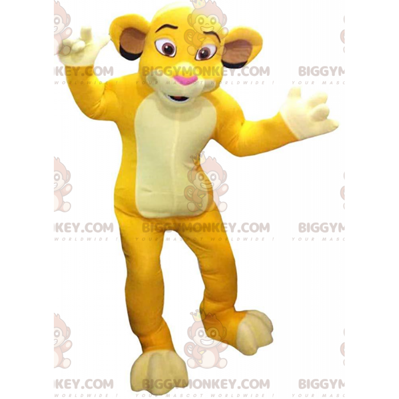 BIGGYMONKEY™ maskotkostume af Simba, den berømte løve fra