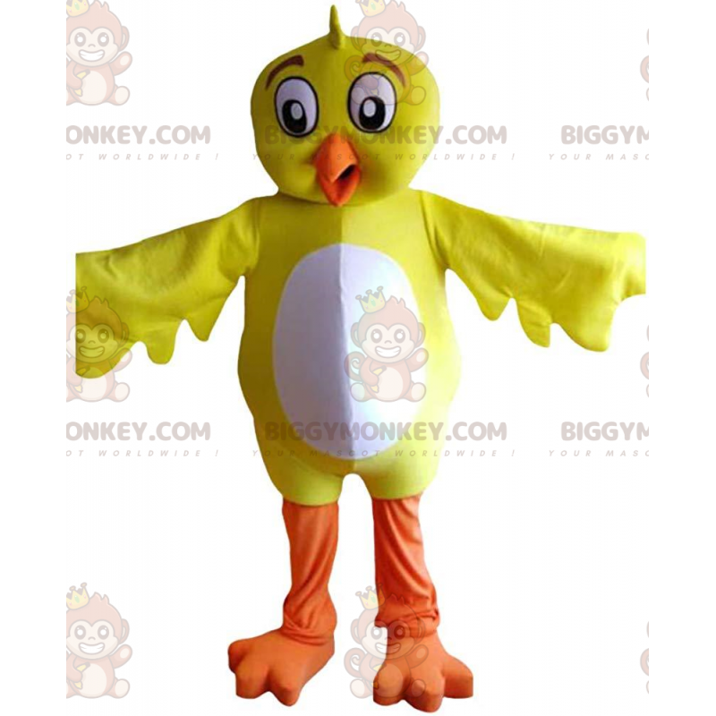 BIGGYMONKEY™ costume da mascotte uccello giallo e bianco