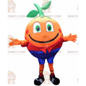 Giant Smiling Orange Στολή μασκότ BIGGYMONKEY™, Στολή φρούτων -