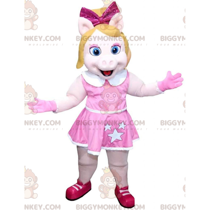 BIGGYMONKEY™ costume mascotte della famosa Miss Piggy, Piggy il