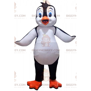 BIGGYMONKEY™ maskot kostume sort og hvid pingvin, pingvin
