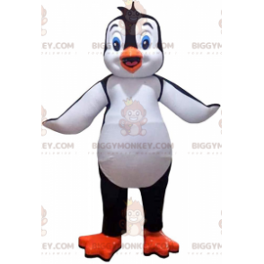 Costume de mascotte BIGGYMONKEY™ de pingouin noir et blanc