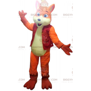 Costume de mascotte BIGGYMONKEY™ de renard orange et jaune