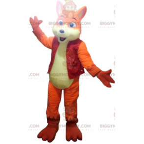Costume de mascotte BIGGYMONKEY™ de renard orange et jaune
