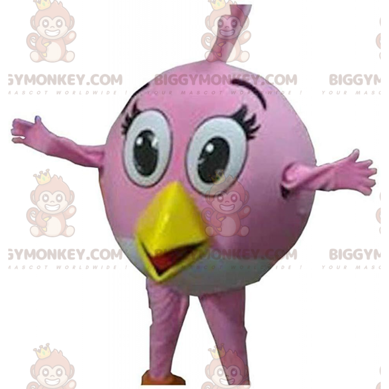 BIGGYMONKEY™ maskotkostume af Stella, den berømte lyserøde fugl