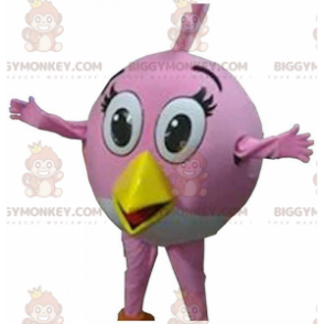 Traje de mascote BIGGYMONKEY™ de Stella, o famoso pássaro rosa