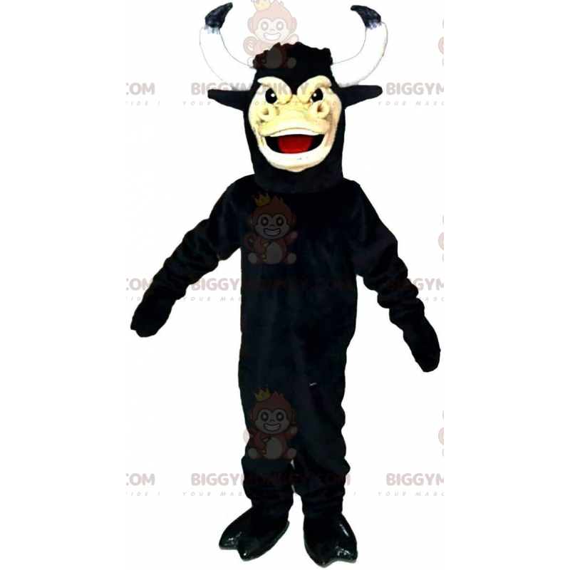 Big Horned Black Bull BIGGYMONKEY™ Maskotkostume