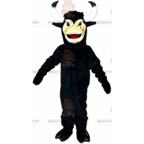 Big Horned Black Bull BIGGYMONKEY™ Maskottchen-Kostüm