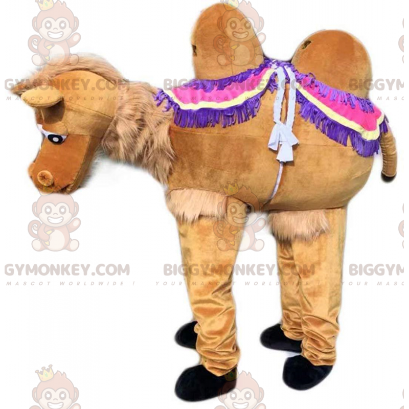 Brown camel BIGGYMONKEY™ mascot costume, dromedary costume for