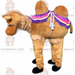 Brown camel BIGGYMONKEY™ mascot costume, dromedary costume for