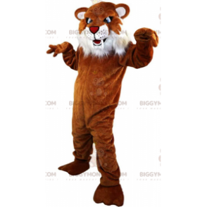 Costume de mascotte BIGGYMONKEY™ de jaguar orange et blanc