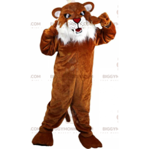 Costume de mascotte BIGGYMONKEY™ de jaguar orange et blanc