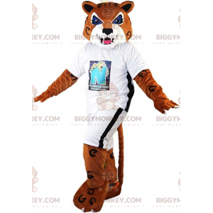 BIGGYMONKEY™ mascottekostuum tijger, bruine cougar, wilde kat