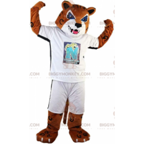 BIGGYMONKEY™ Costume da mascotte Tigre, Cougar marrone, Costume