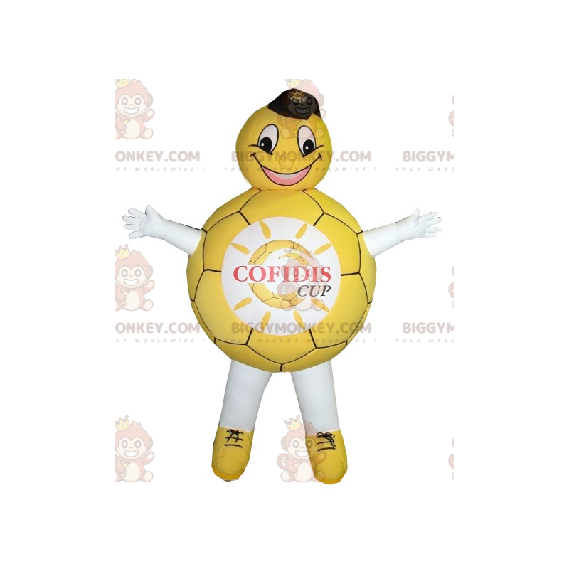 Gul och vit ballong BIGGYMONKEY™ maskotdräkt - BiggyMonkey