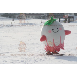 BIGGYMONKEY™ Big White Green and Pink Radish Mascot Costume –