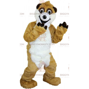 Costume de mascotte BIGGYMONKEY™ de suricate beige et blanc