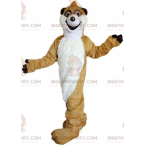 BIGGYMONKEY™ mascot costume of giant beige and white meerkat